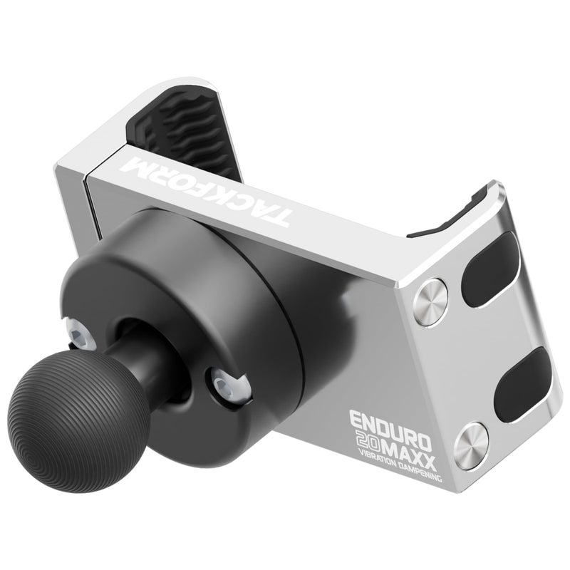 Tackform Enduro 20MAXX Vibe Chrome Phone Holder  Vibration Dampening  Grip Optimized for Motorcycle and Harsh Off Road Terrain  20mm Aluminum Ball